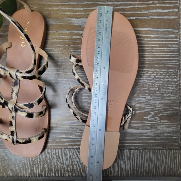 NWT Torgeis Syrene Leather Leopard Print Women's Strappy Sandals Size 10 - Picture 7 of 9